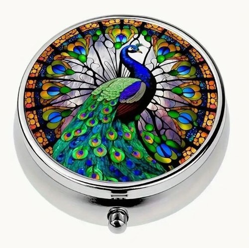 Fancy peacock pill box - fancy,