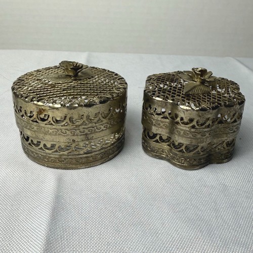 Vtg silver tone filigree mesh - silver,