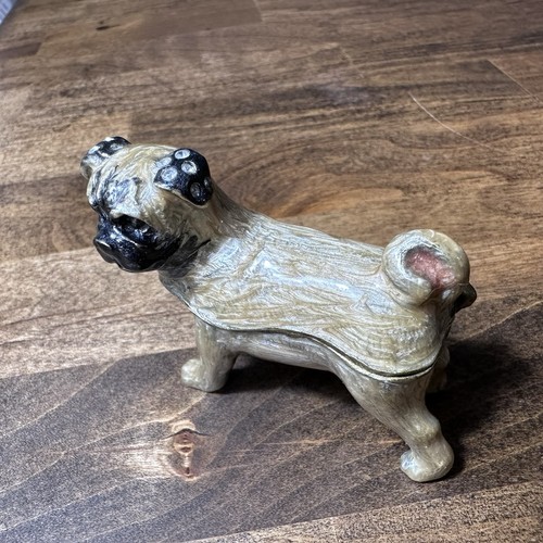 Pug enamel trinket - enamel, box-