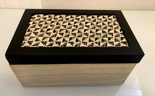 Fancy wood hinged woven top - wood,